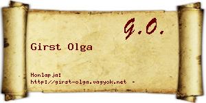 Girst Olga névjegykártya